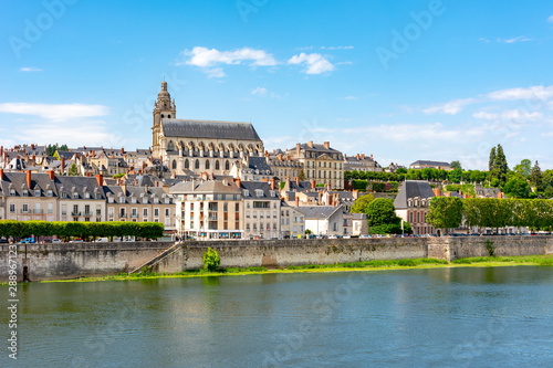 Cityscape of Blois and Loire river, France photo