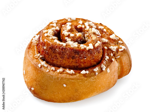 Foto Cinnamon bun, close up