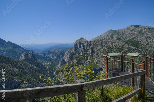Panoramic views of the gorge of La Hermida, from the Santa Catalina viewpoint