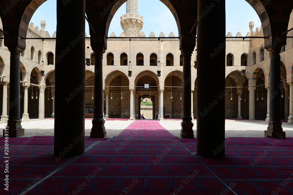 La mosquée Al-Nasser Mohammed Ibn Kalawoun vue de l'intérieure