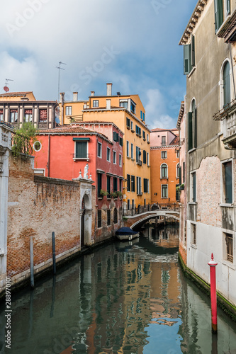 A small bridge over a narrow canal