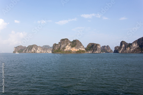 The beautiful halong bay during a winter afternoon