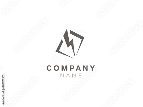 Energy Company Logo Design with a Bolt - Black and White photo