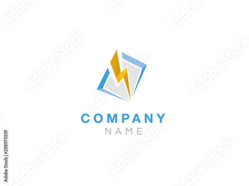 Modern Energy Company Logo Design with a Bolt
