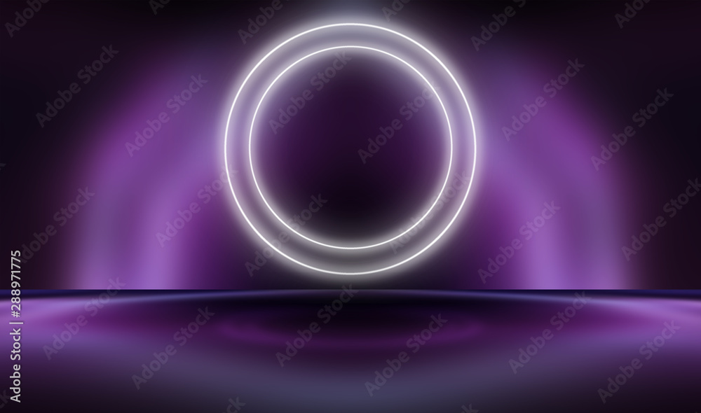 Ultraviolet background glowing circle in the center. Abstract modern neon background. Ultraviolet background glowing circle in the center. Abstract modern neon background.