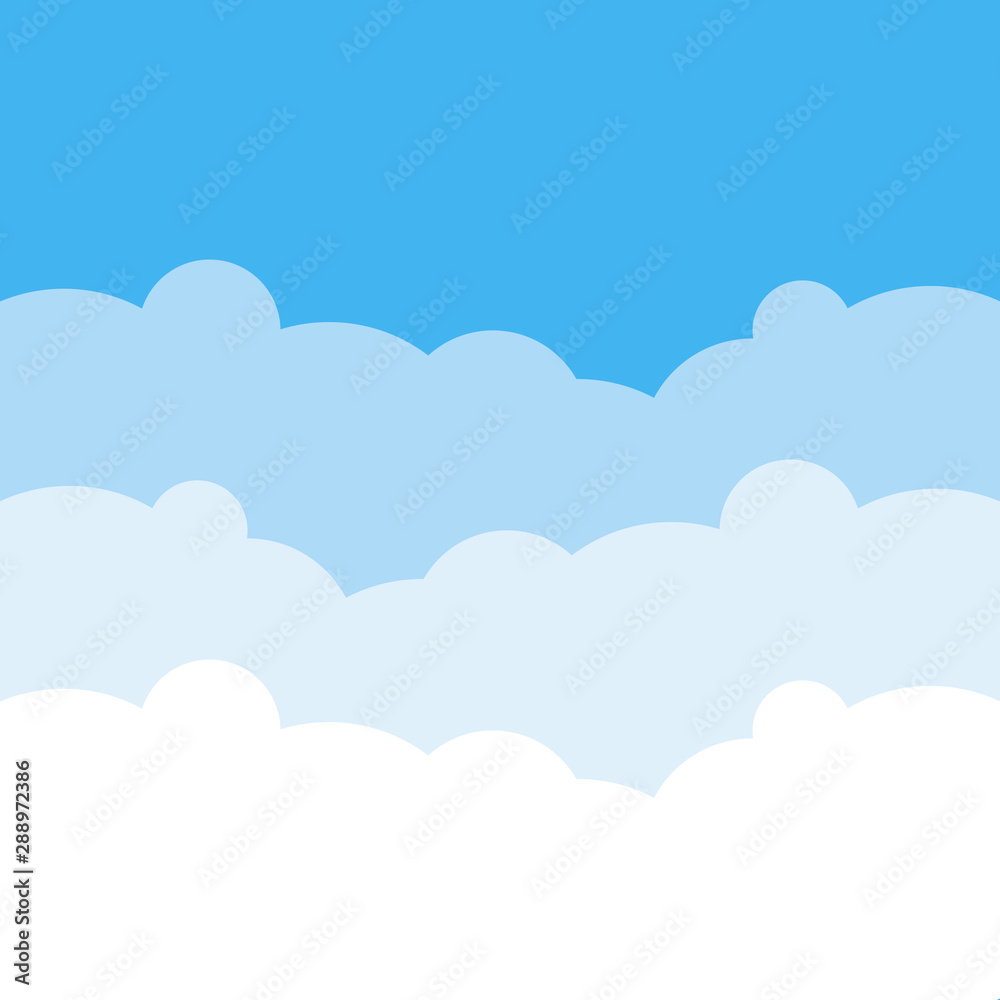 Sky and Clouds Background. Stylish design with a flat poster, flyers, postcards, web banners. Isolated Object. Vector illustration.