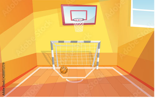 School or University Gym Hall Vector Background