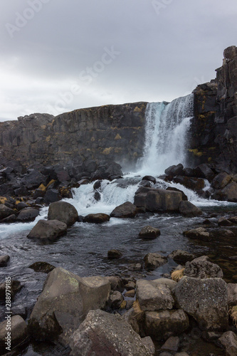 Öxarárfoss waterfall in Thingvellir N.P. (Iceland) © julen