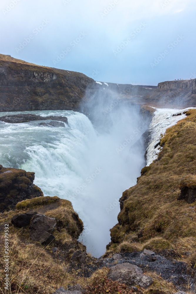 The Gullfoss waterfall in Iceland