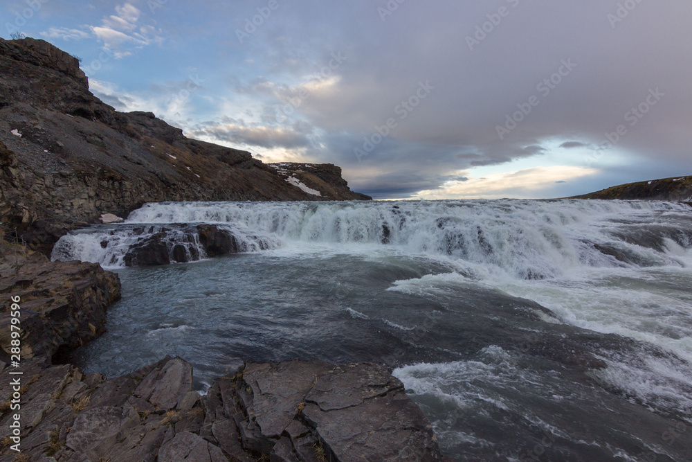 The Gullfoss waterfall in Iceland