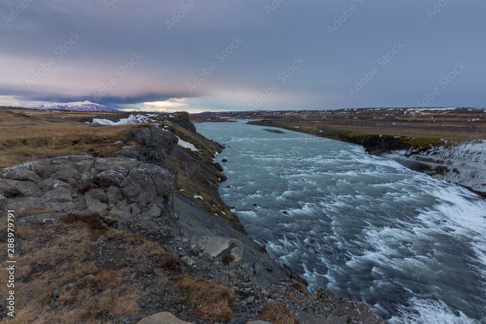 The Gullfoss waterfall in Iceland