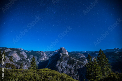 Glacier point one summer night with the Chase, Yosemite National Park. United States