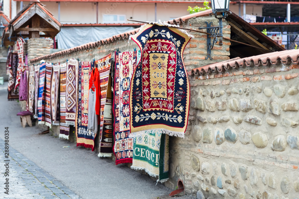Sale of carpets with Georgian national patterns