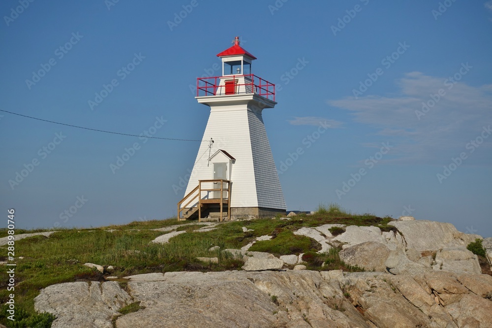 View of the Terence Bay lighthouse, located in Terence Bay outside of Halifax, capital of the Canadian province of Nova Scotia