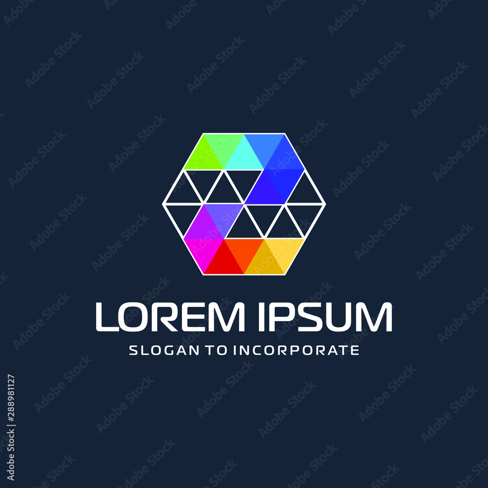 Fototapeta premium Hexagon letters Z digital logo. abstract icon. construction concept - vector