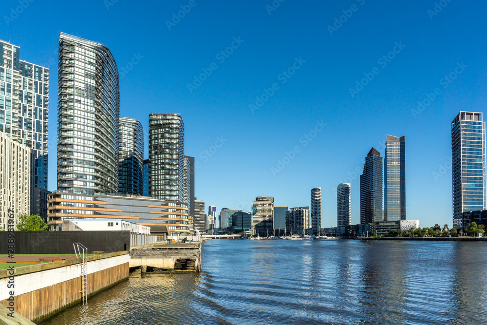 Melbourne Cityscape. New, Modern, Skyscrapers along the Yarra River Banks. Melbourne Cityscape. New, Modern, Skyscrapers along the Yarra River Banks.