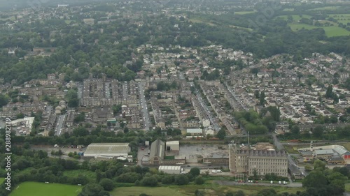 Rows of Housing in North England, Bradford from Aerial Drone