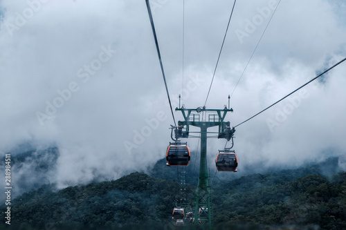 cable car in the mountains view