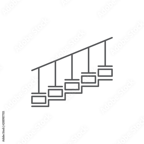 Stairs with handrail vector icon symbol isolated on white background