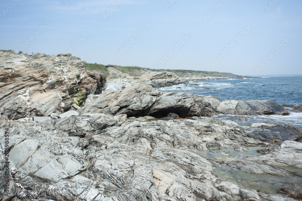 Rocky coastline in New England