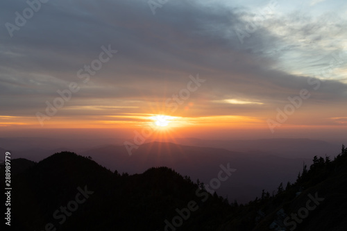 Sunset view from Clifftops overlook, Great Smoky Mountains National Park