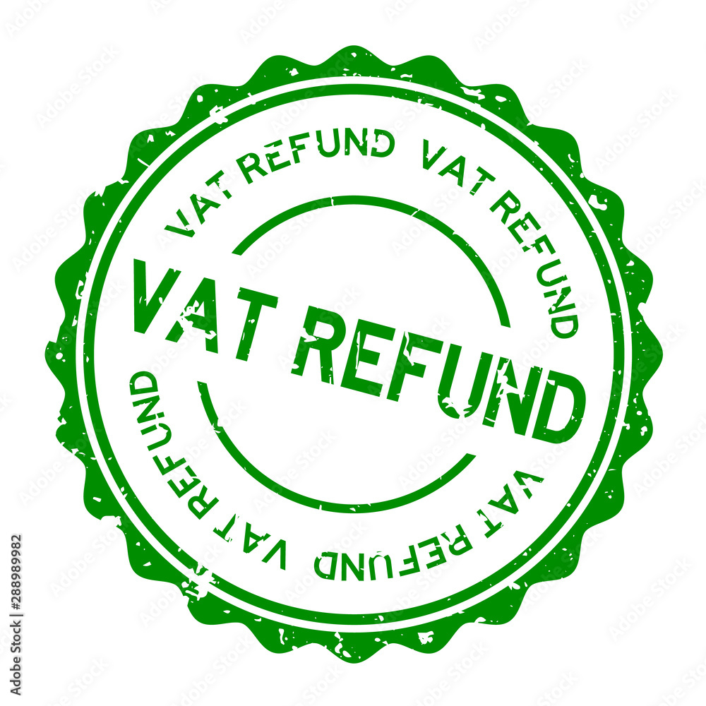 Grunge green vat refund word round rubber seal stamp on white background Grunge green vat refund word round rubber seal stamp on white background