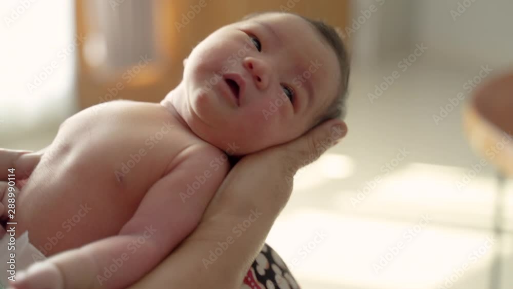 image of little daughter sleeping on the bed beside window at home image of little daughter sleeping on the bed beside window at home