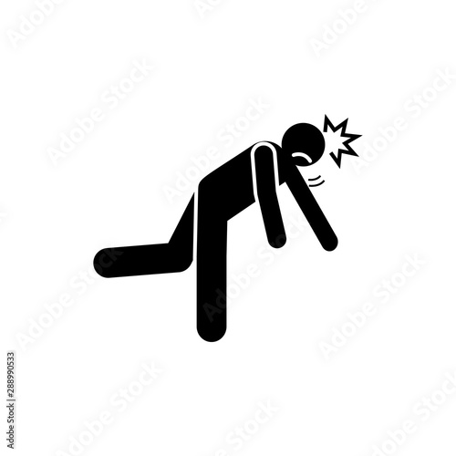 Man, fall, fell icon. Element of amyotrophic lateral sclerosis icon