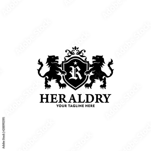 Heraldry Vector Logo Lion Royal Logo Stock Vector