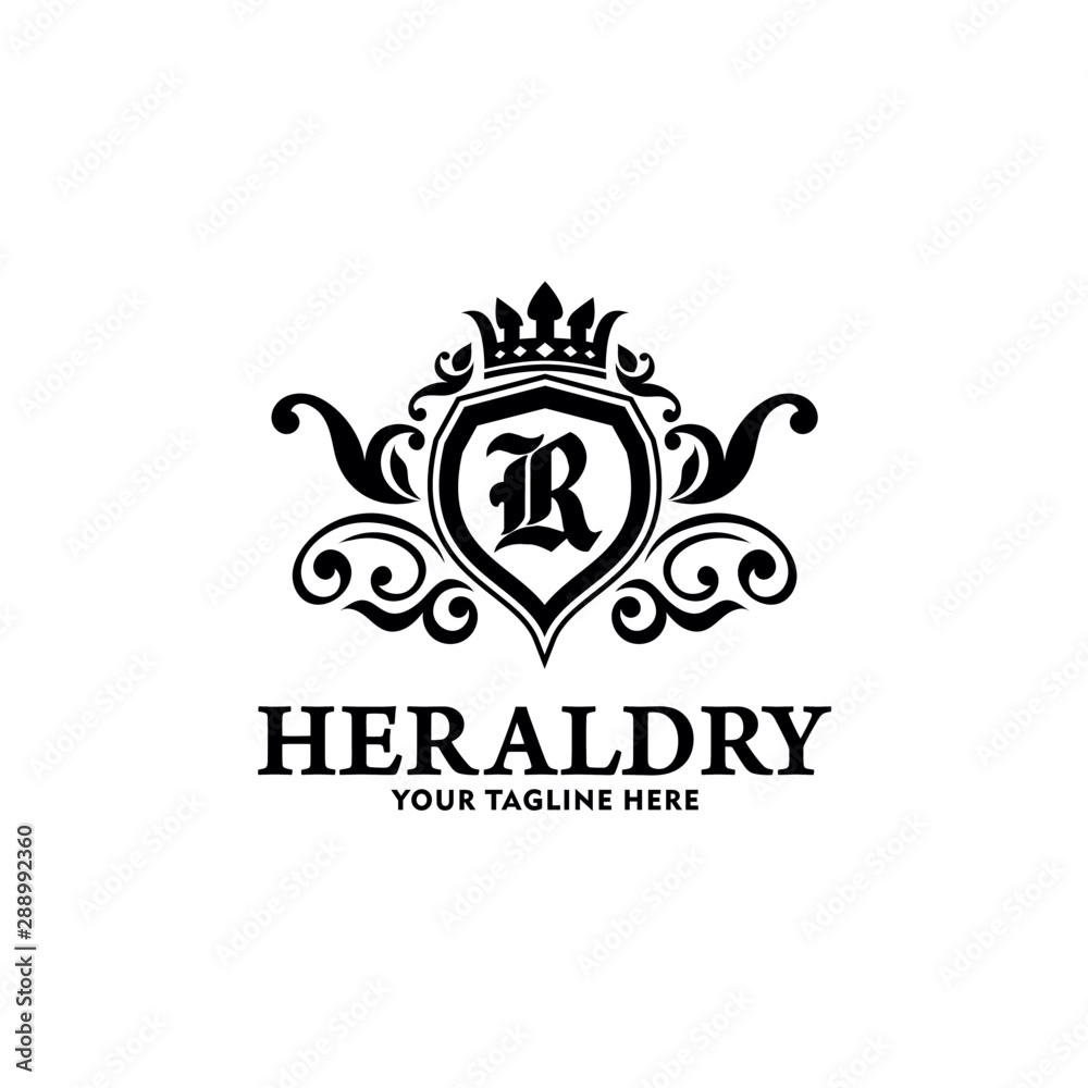 Heraldry Vector Logo Lion Royal Logo Stock Vector Heraldry Vector Logo Lion Royal Logo Stock Vector