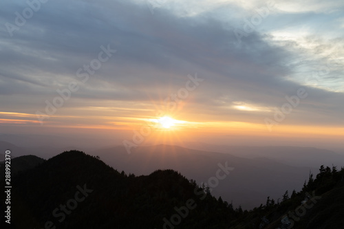 Sunset view from Clifftops overlook, Great Smoky Mountains National Park