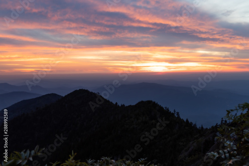 Sunset view from Clifftops overlook, Great Smoky Mountains National Park
