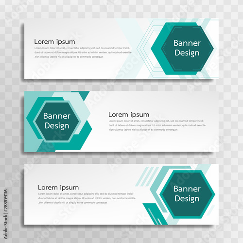 A set of green banner templates designed for the web and various headlines are available in three different designs.