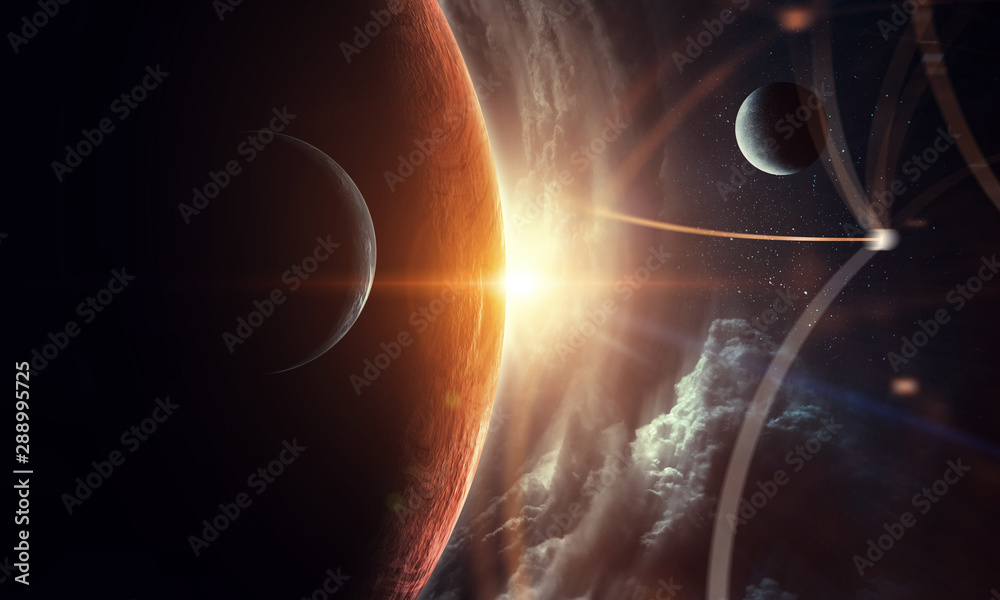 Planets and sunshine in dark space