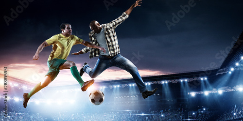 Black man plays his best soccer match © Sergey Nivens