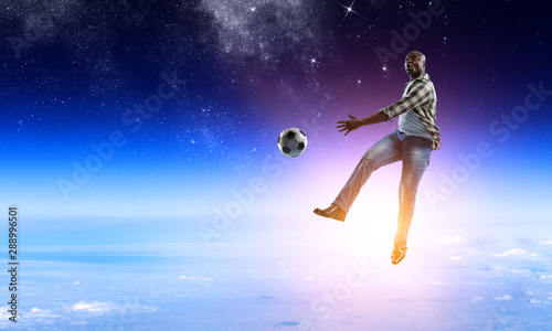 Black man plays his best soccer match