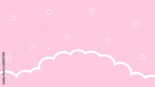 Fototapeta Naklejka Na Ścianę i Meble -  Abstract kawaii Cloudy Colorful Sky background. Soft gradient pastel Comic graphic. Concept for wedding card design or presentation