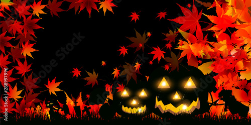 ハロウィン　秋　かぼちゃ　背景
