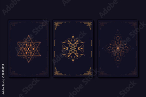 Geometric mystic symbols vector set