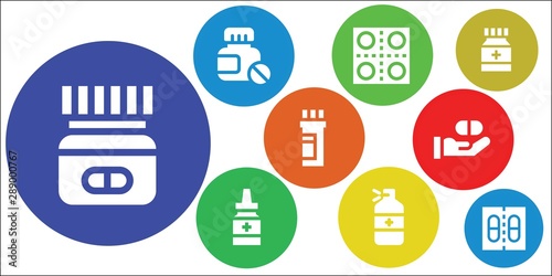 aspirin icon set