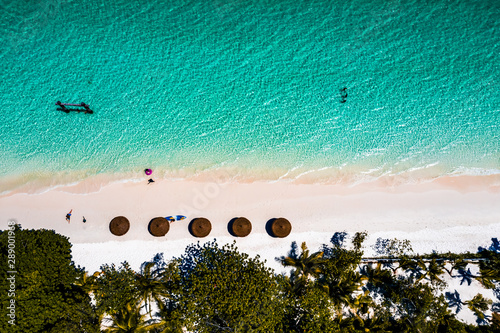 Aerial View of the beach in NyaungOoPhee Island, Myanmar