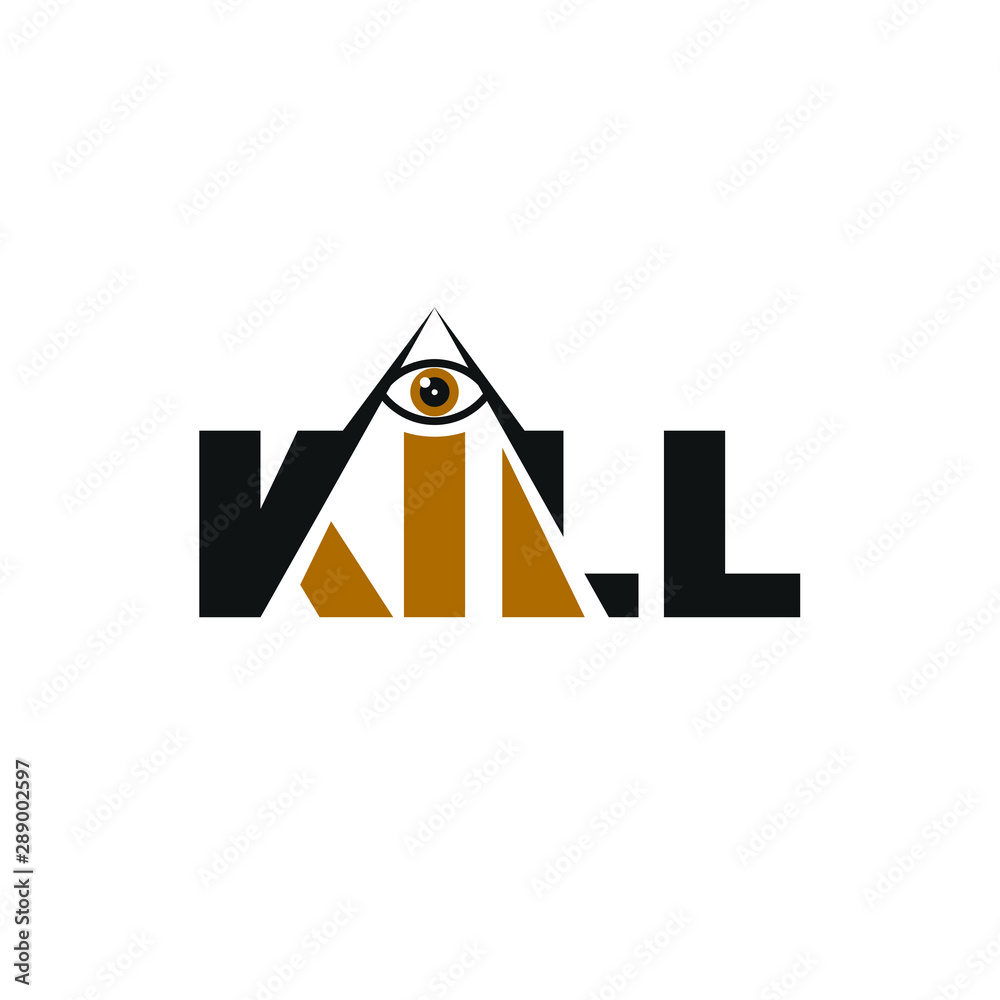 Letter KILL Logo. Pyramid and eye Symbol. Icon vector. Stock Vector ...