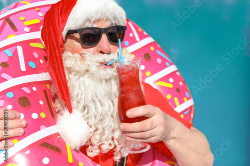 Santa Claus with inflatable...