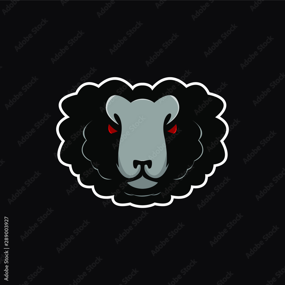 black sheep mascot logo. sheep e sports logo. sheep logo for gaming