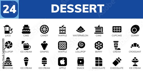 dessert icon set