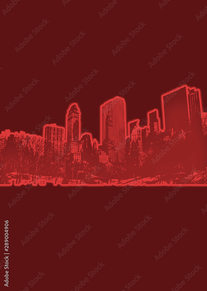 Fototapeta premium Red city illustration