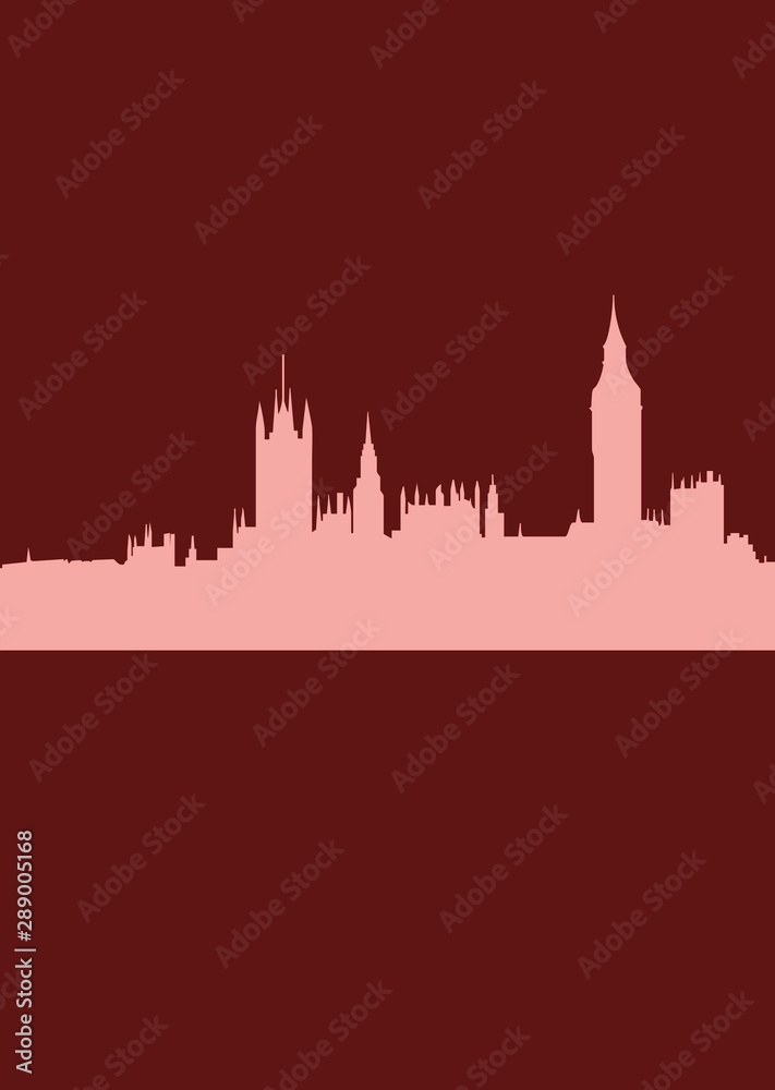 Abstract London skyline with illustration