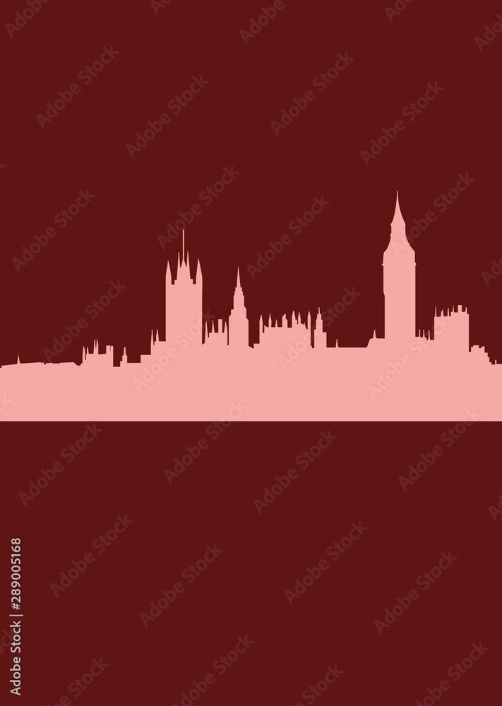 Obraz premium Abstract London skyline with illustration