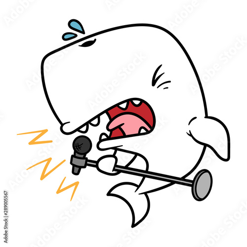 Cartoon Whale Screaming Into Microphone