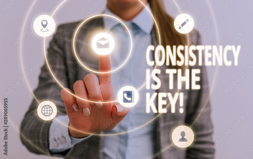 Word writing text Consistency Is The Key. Business photo showcasing by Breaking Bad Habits and Forming Good Ones Word writing text Consistency Is The Key. Business photo showcasing by Breaking Bad Habits and Forming Good Ones